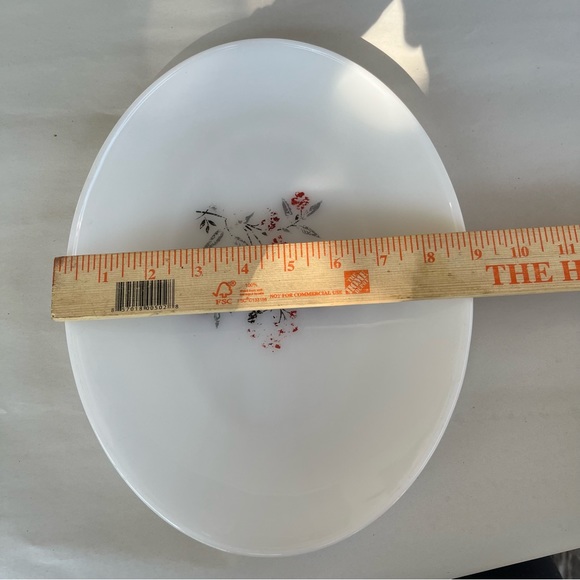 Vintage FIRE KING Primrose Pattern Glass Oval Serving Plate Platter Milk Glass - Picture 7 of 7